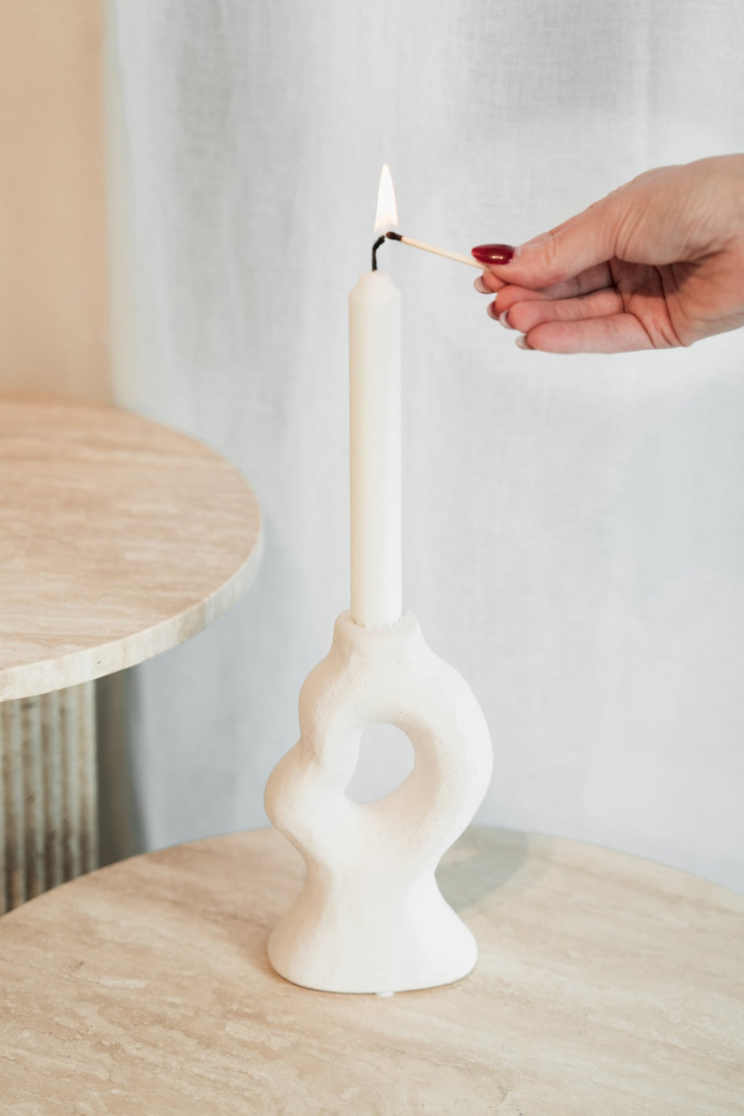 Kerzenhalter Kea aus Keramik, handgefertigt
