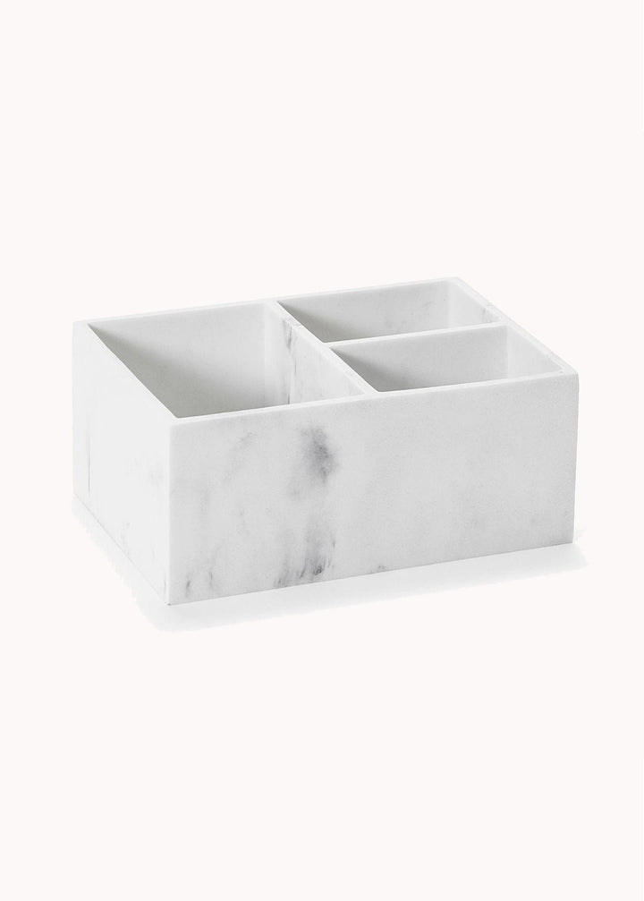 Bad-Organizer aus Polyresin in Marmoroptik