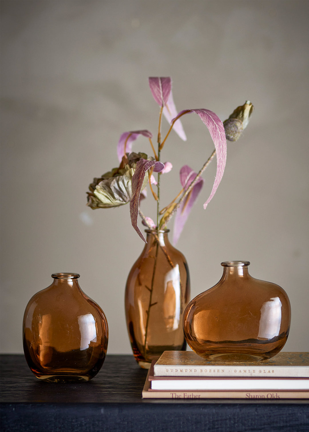 Glasvasen braun-transparent, 3er-Set