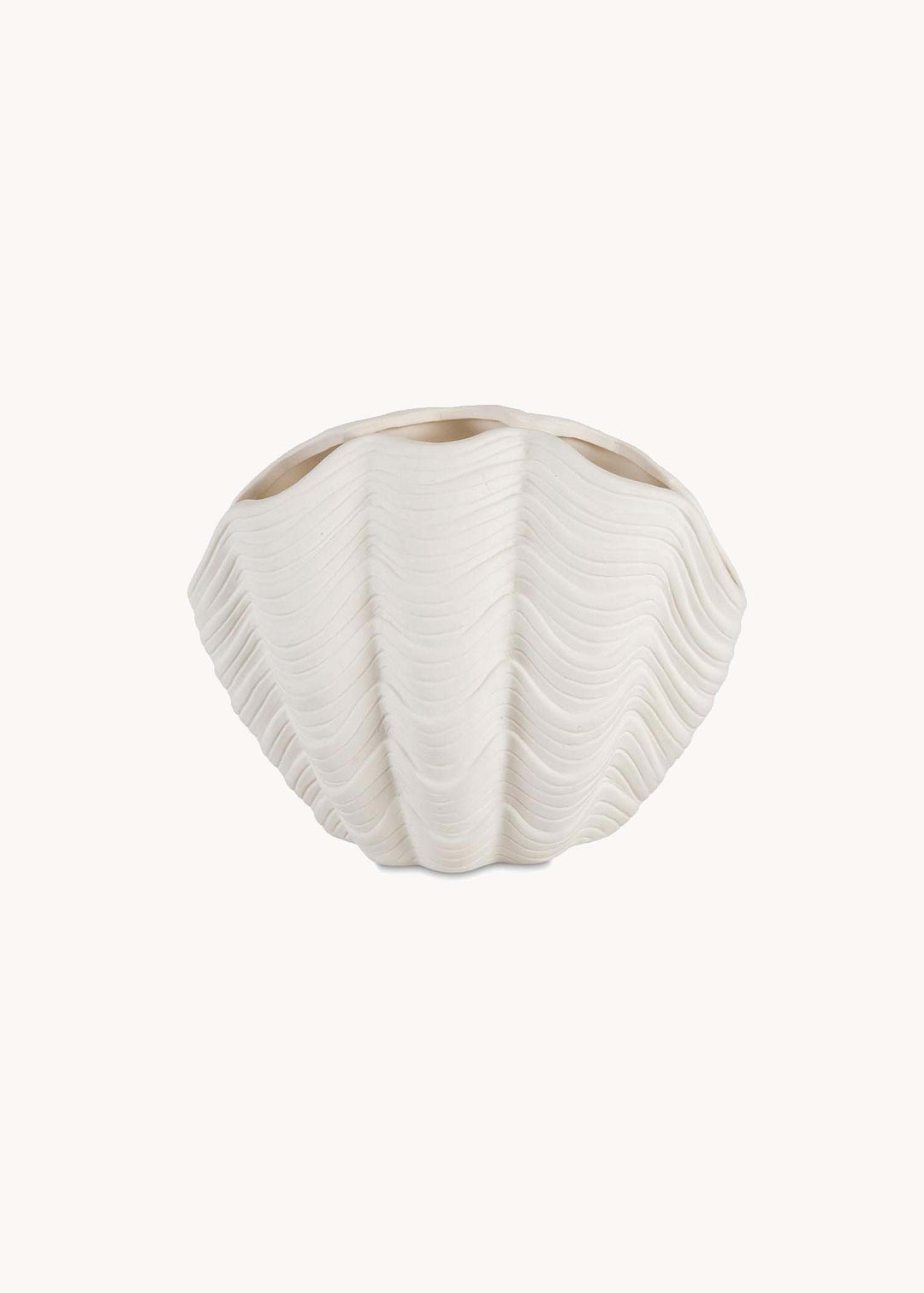 Kleine Muschel-Vase aus Dolomit (für Deko ohne Wasser)
