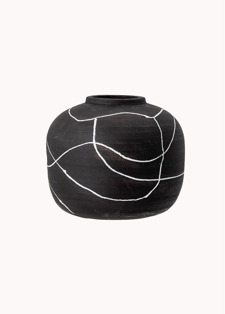 Mattschwarze Vase aus Terrakotta