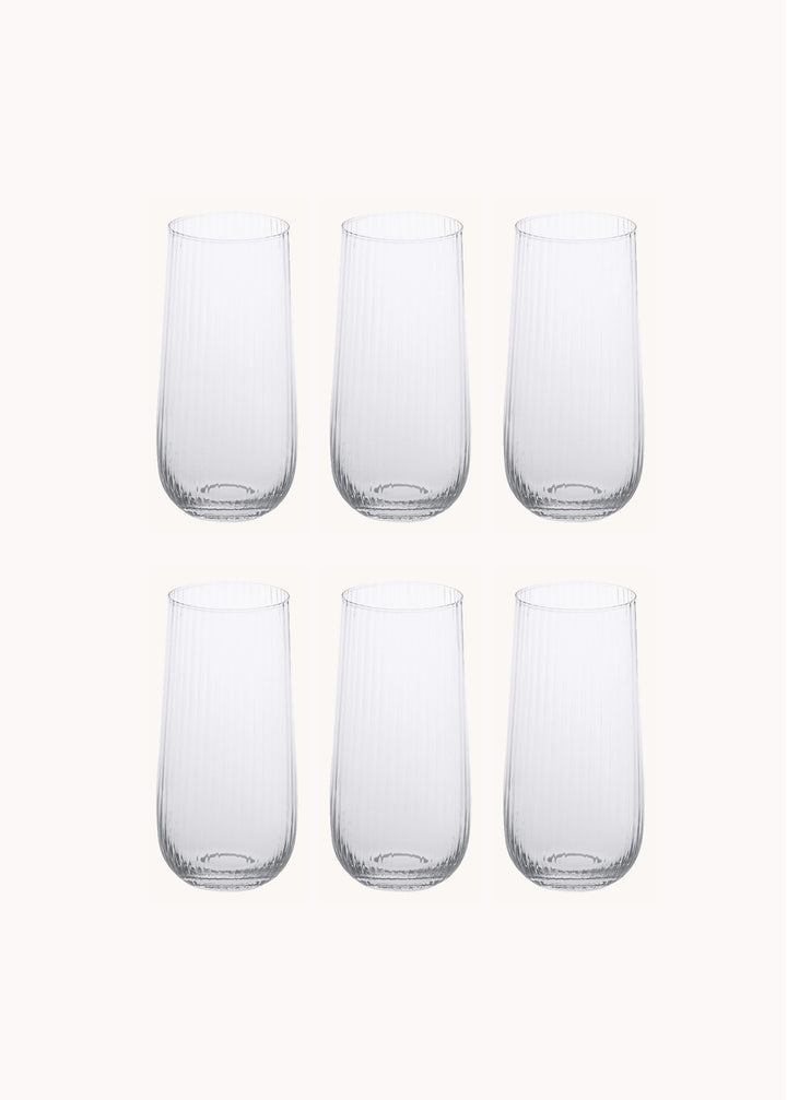Milan Trinkgläser im Streifen-Design, 6er-Set (450 ml)
