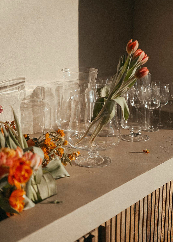 Grosse Naomi Vase & Kerzenhalter in einem, aus Glas