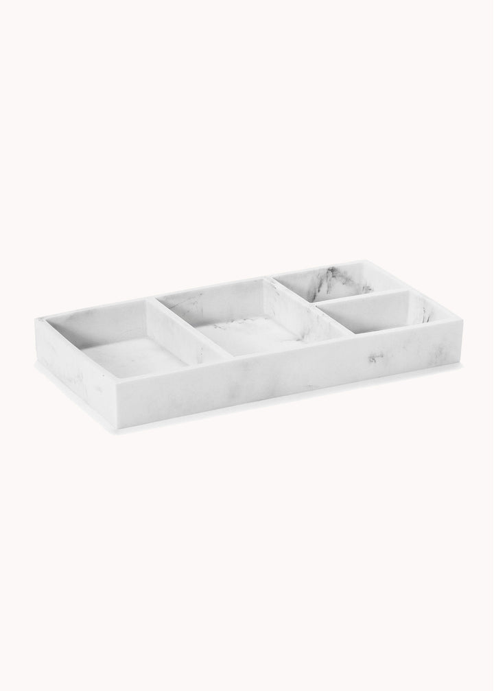 Organizer-Tablett aus Polyresin in Marmoroptik