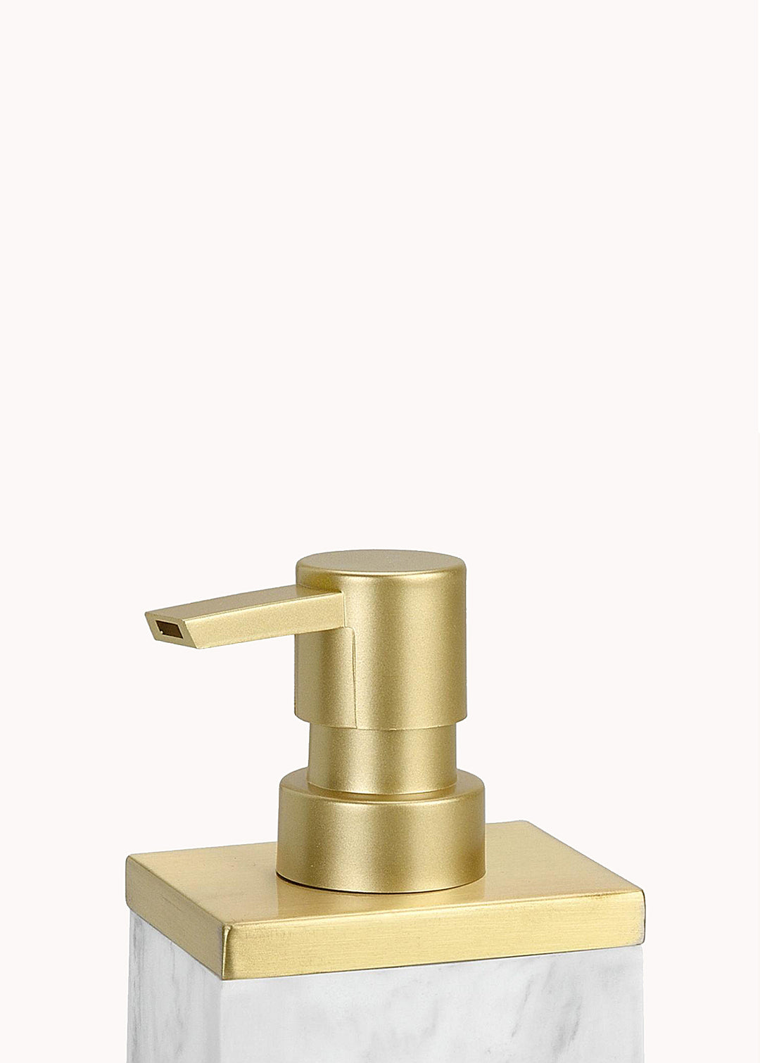 Rechteckiger Seifenspender aus Polyresin in Marmoroptik