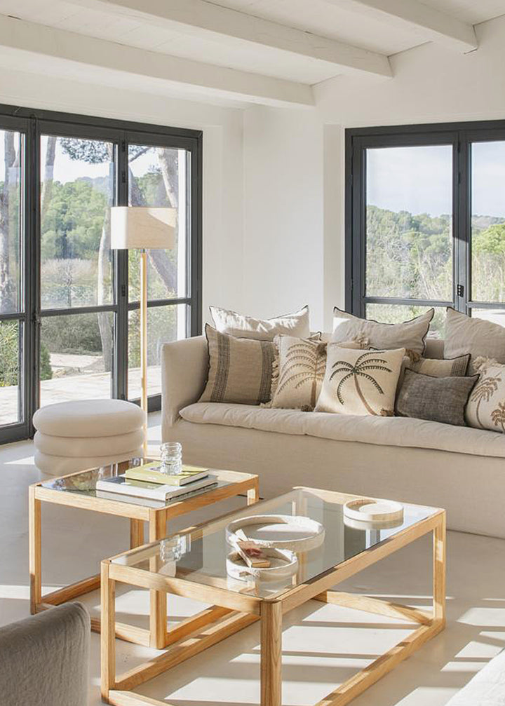 Rundes Deko-Tablett aus Travertin