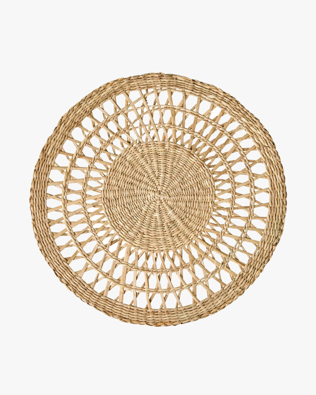 Rundes Tischset aus geflochtenem Peddigrohr, 2er-Set
