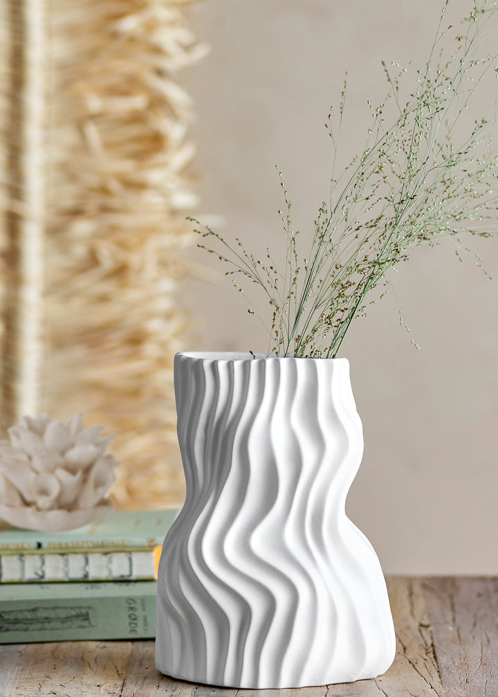 Sahal Vase weiss aus Keramik