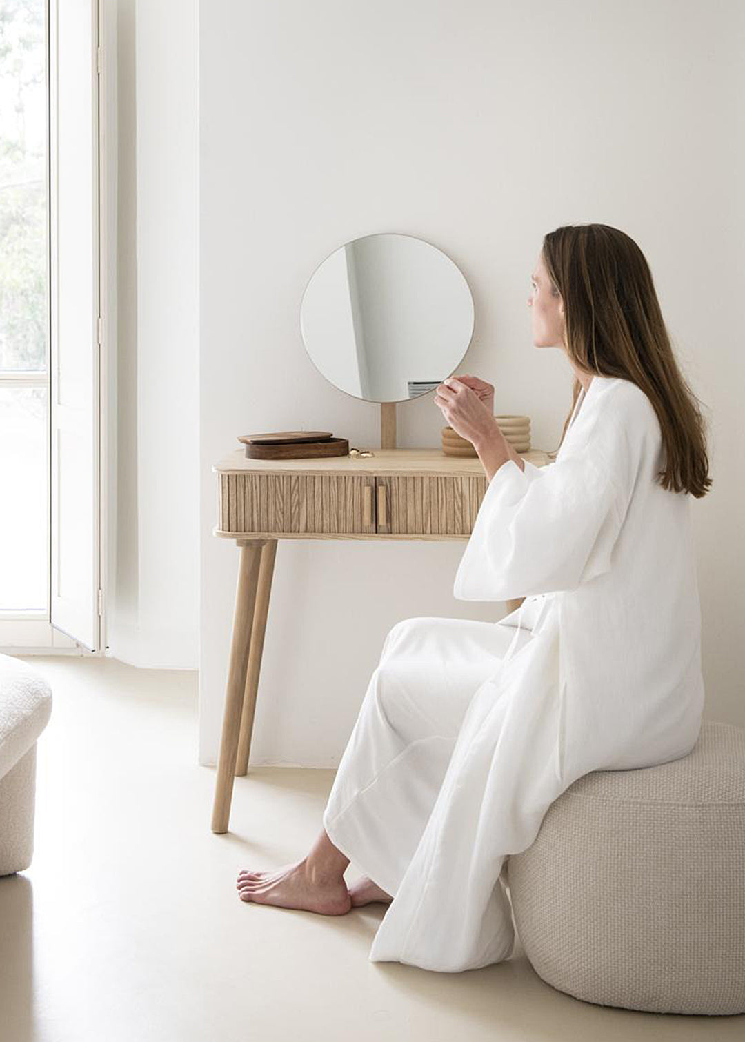 Schmuckkästchen aus Akazienholz mit Spiegel