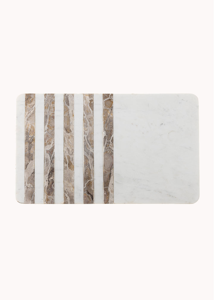 Servier- & Schneidebrett aus Marmor, weiss