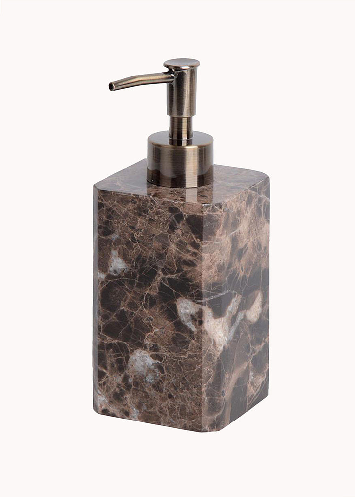 Seifenspender aus Marmor, braun marmoriert