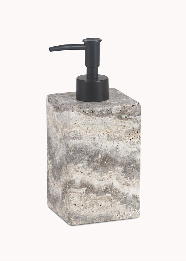 Seifenspender aus Marmor, grau marmoriert