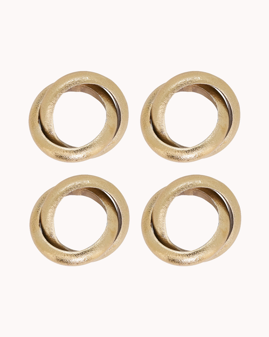 Serviettenringe mit Doppelring-Design, Gold, 4er-Set