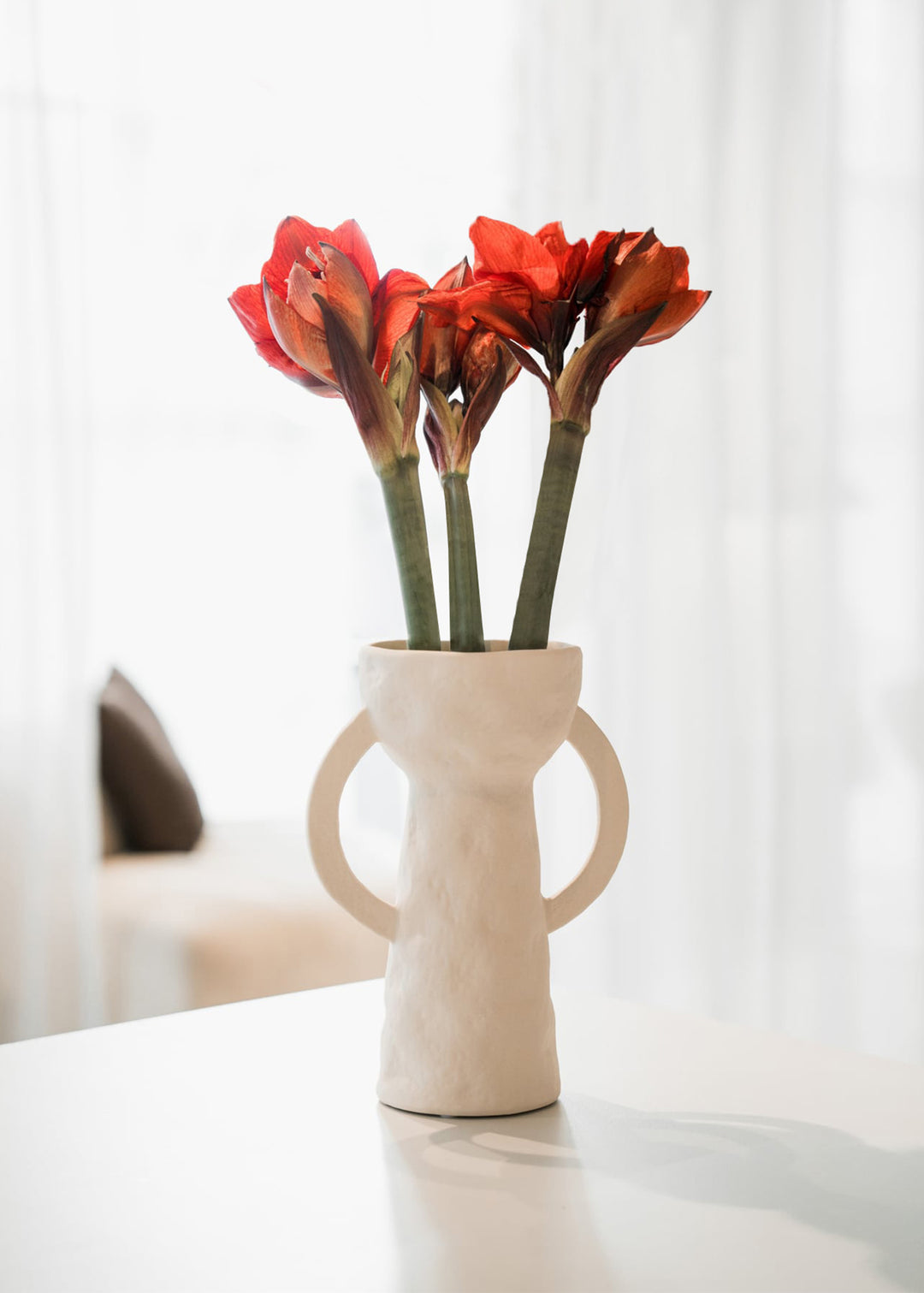 Vase Dulia aus Keramik, weiss