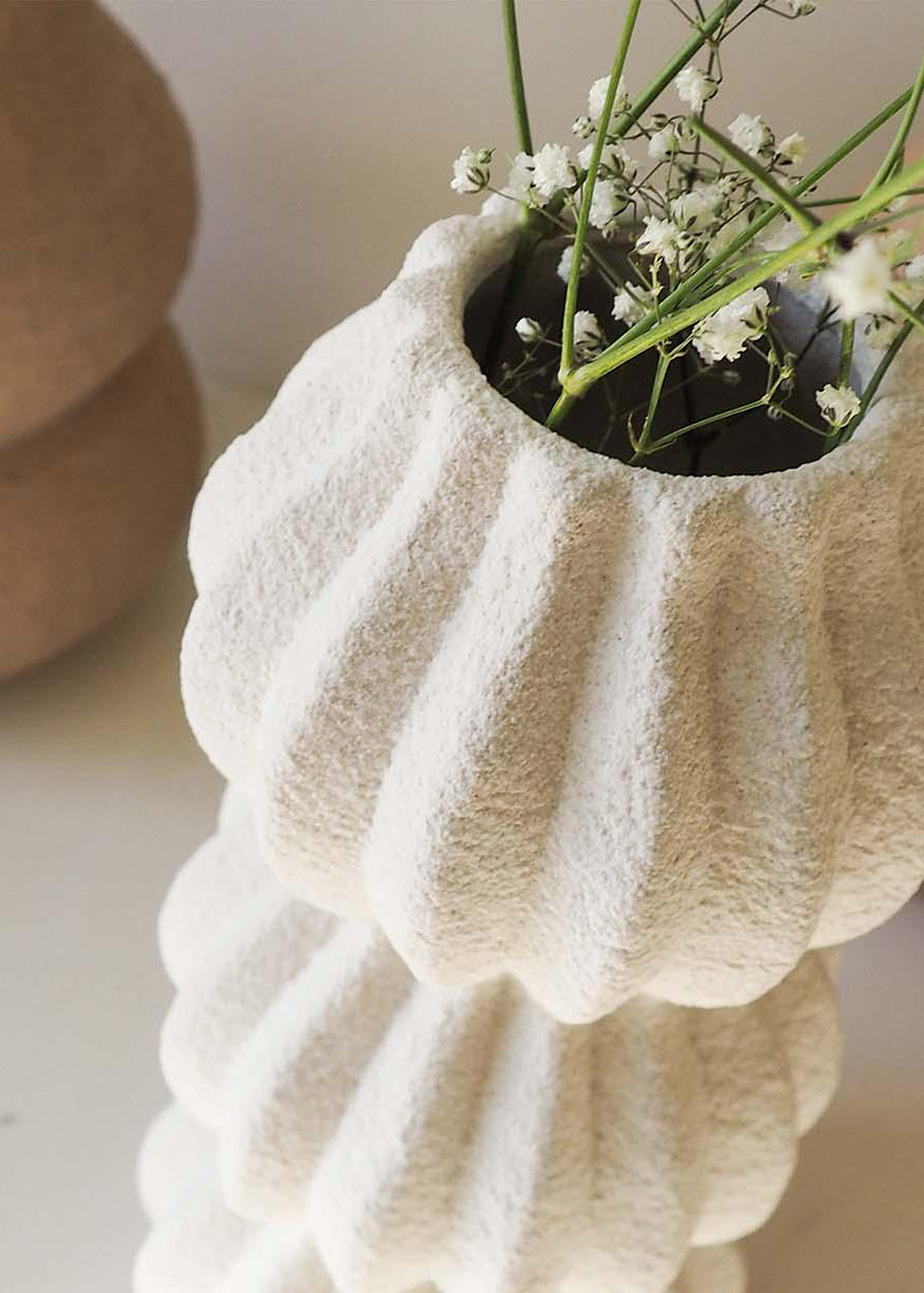 Vase Kaduna aus Keramik, weiss