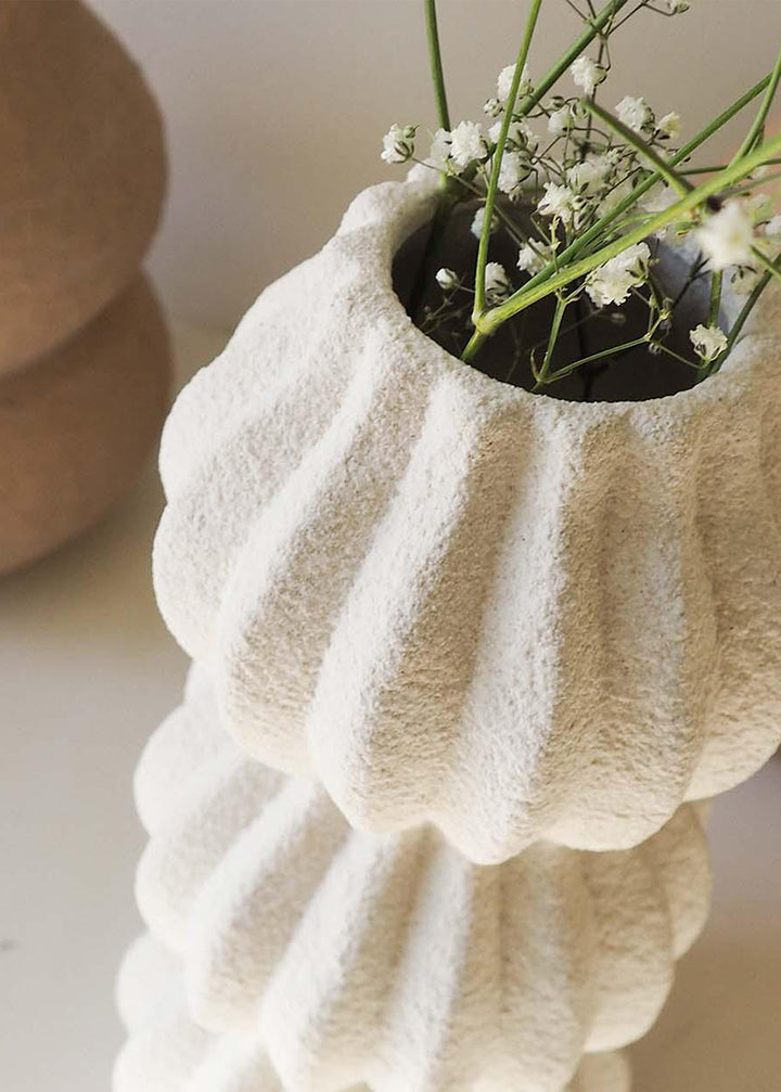 Vase Kaduna aus Keramik, weiss