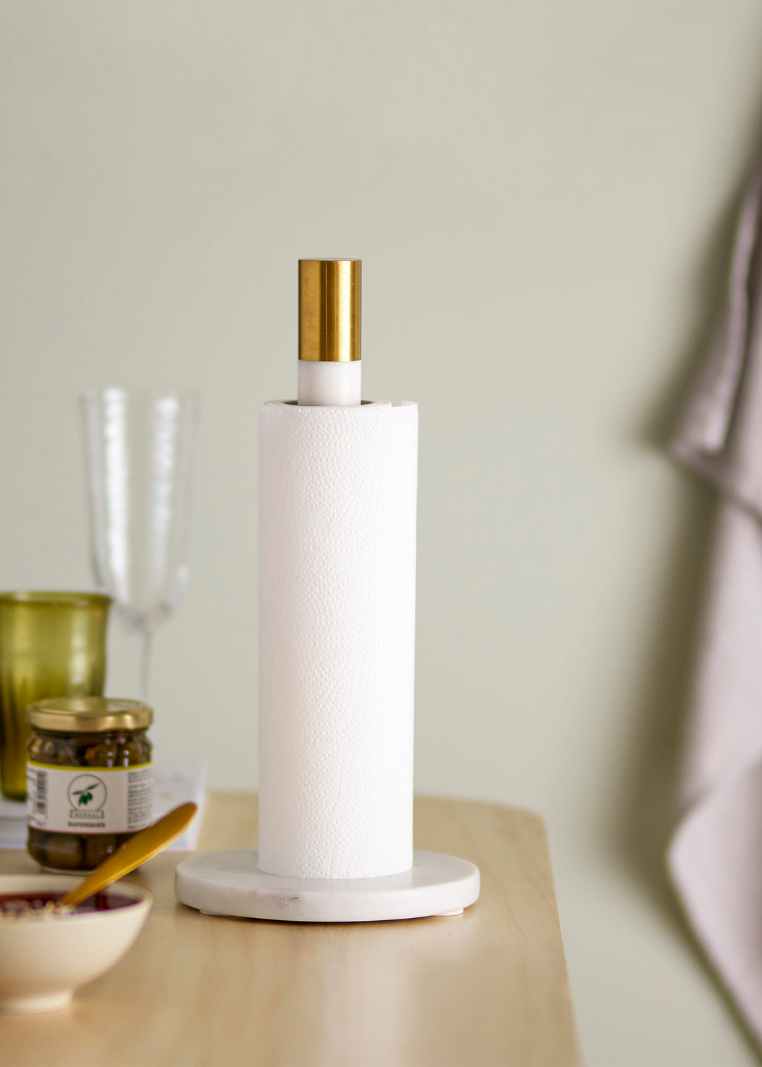 Weisser Marmor-Küchenrollenhalter