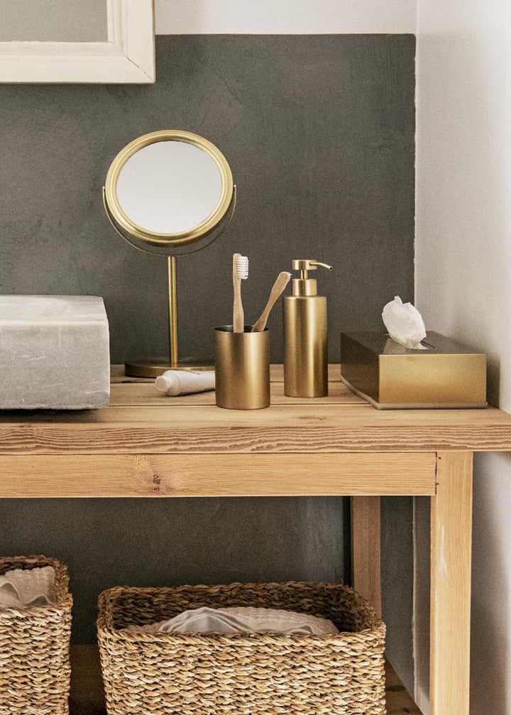 Zahnbürstenhalter aus Edelstahl, goldfarbig