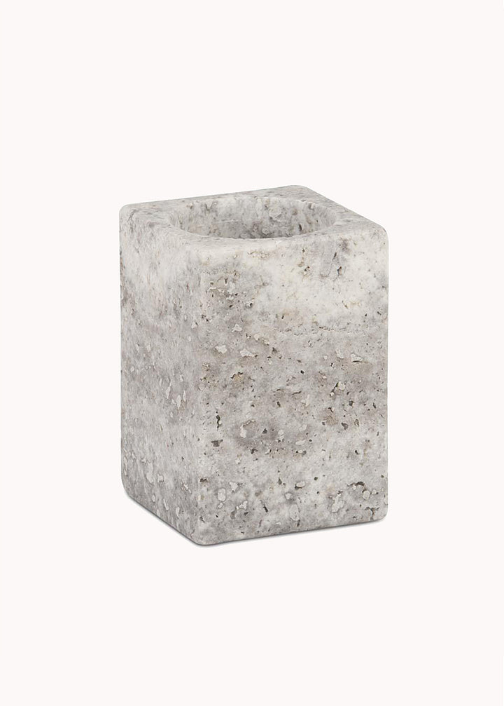 Zahnbürstenhalter aus Marmor, grau marmoriert