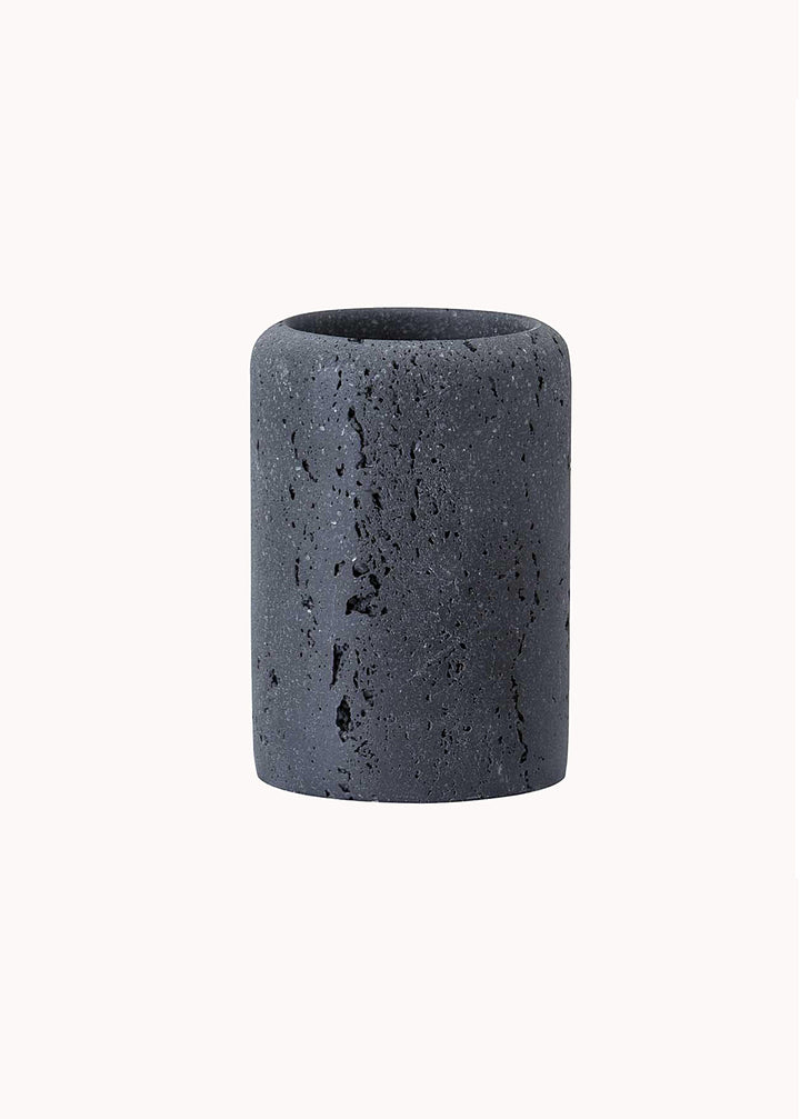 Zahnbürstenhalter aus Polyresin in Steinoptik, schwarz